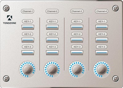 নব এবং বোতাম সহ কন্ট্রোল প্যানেল